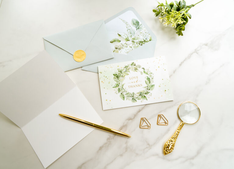 Love and Thanks card with a blank paper.