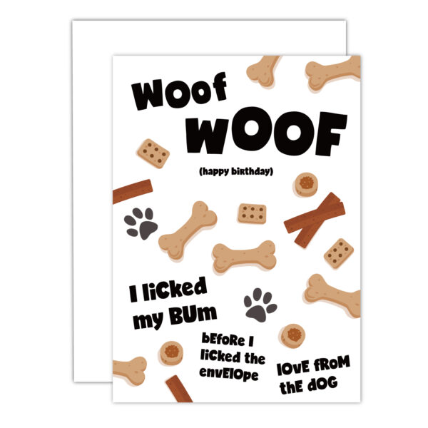 Dog Licked Bum Birthday Card