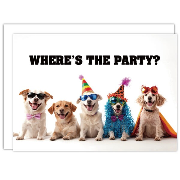 Where's Party Dogs Birthday Card