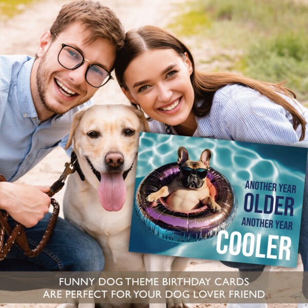 Cooler Pool Dog Birthday Card