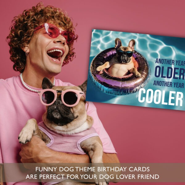Cooler Pool Dog Birthday Card