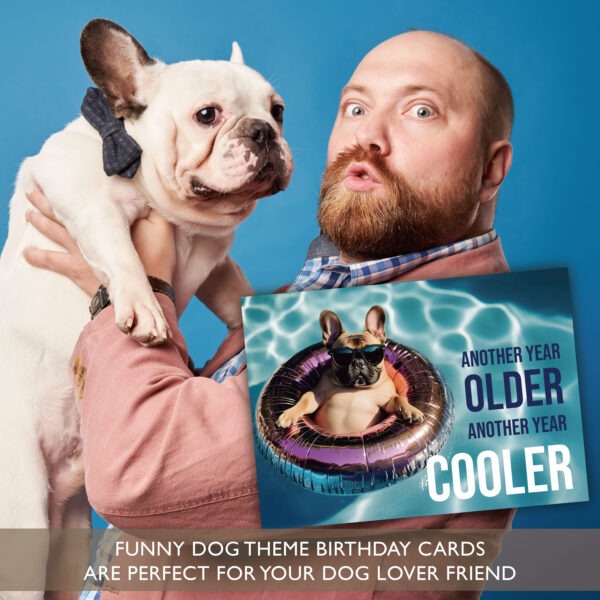 Cooler Pool Dog Birthday Card