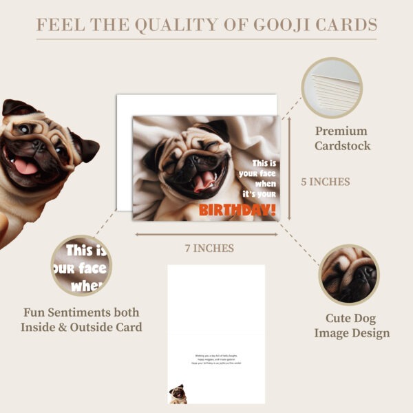 Pug's Smile Dog Birthday Card - Image 3