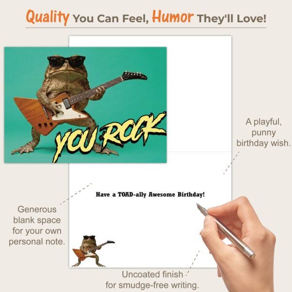 Rocker Toad Birthday Card