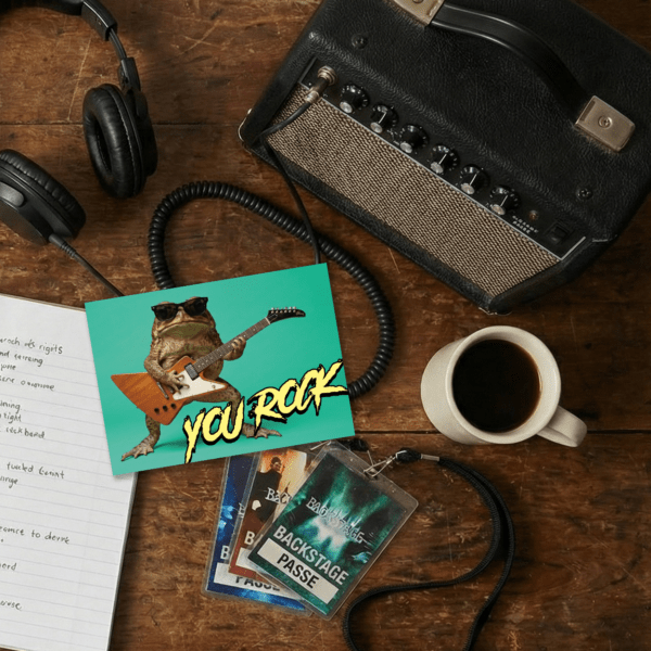 Rocker Toad Birthday Card